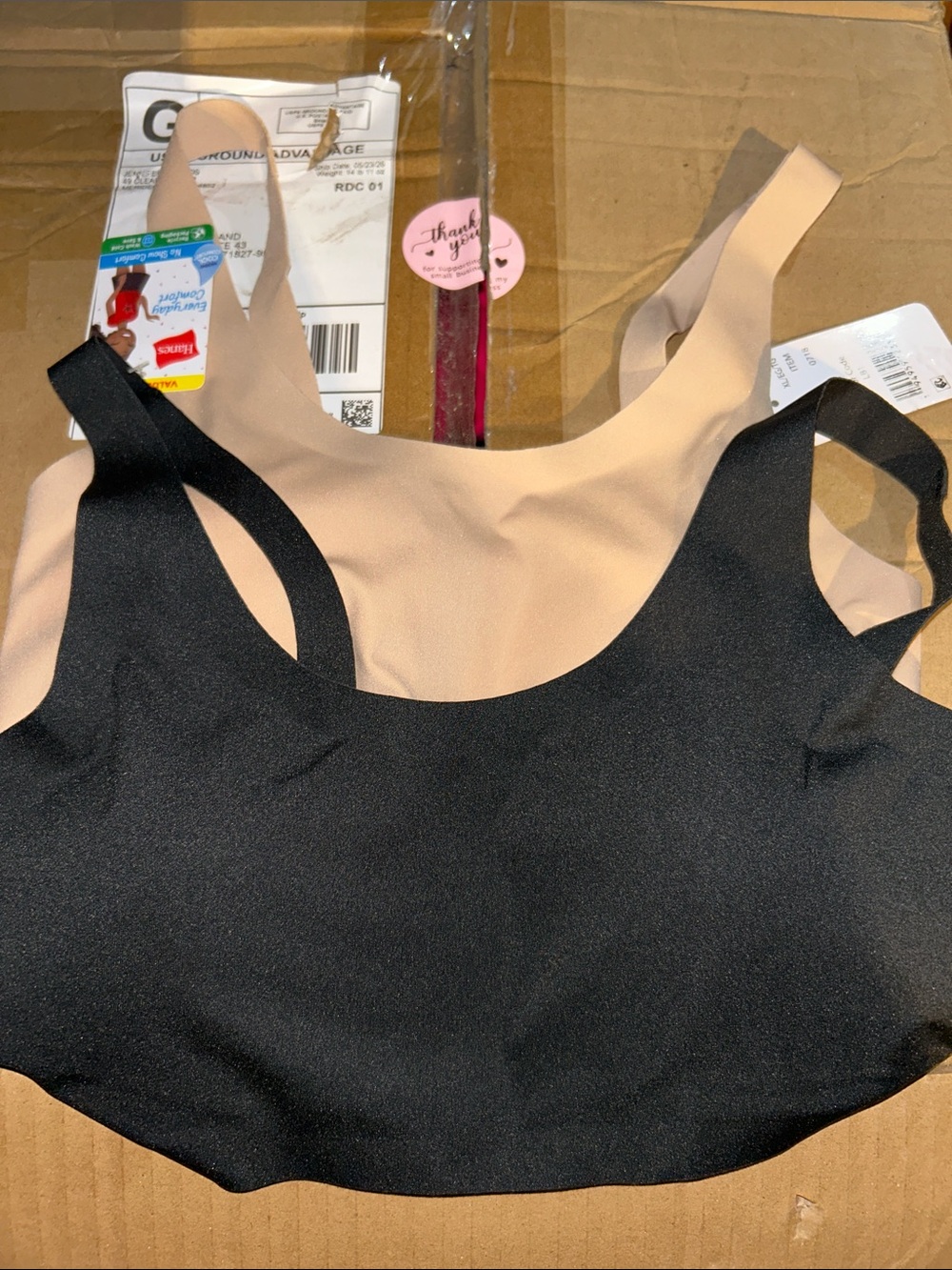 Girls' Seamless Stretch Bralette Set - Black & Nude